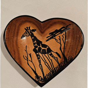 African Handmade Wooden Bowl | Giraffe Design Hand-carved