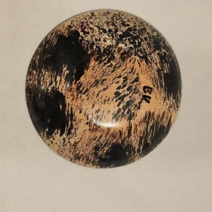 Hand-painted African coaster bowl with rustic design, hand-carved and polished.